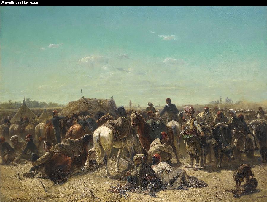 Adolf Schreyer An Ottoman encampment